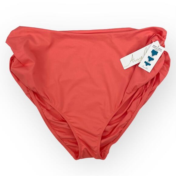 NWT ANNE COLE Peach Apricot Convertible Bikini Bottoms Plus Size 22W Slimming - Picture 1 of 7